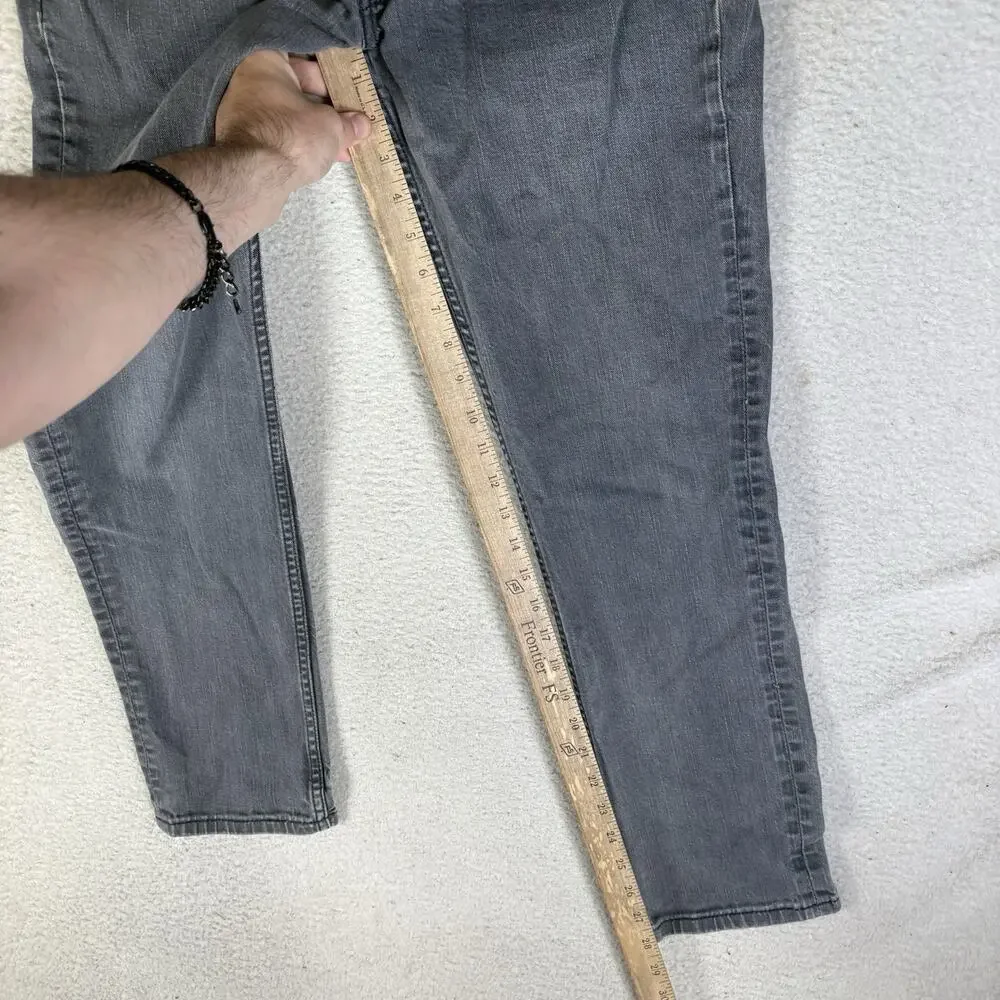 Levis 511 Jeans Mens 33x32 FITS 32x28 Gray Charcoal Wash Slim Fit Stretch Emo
